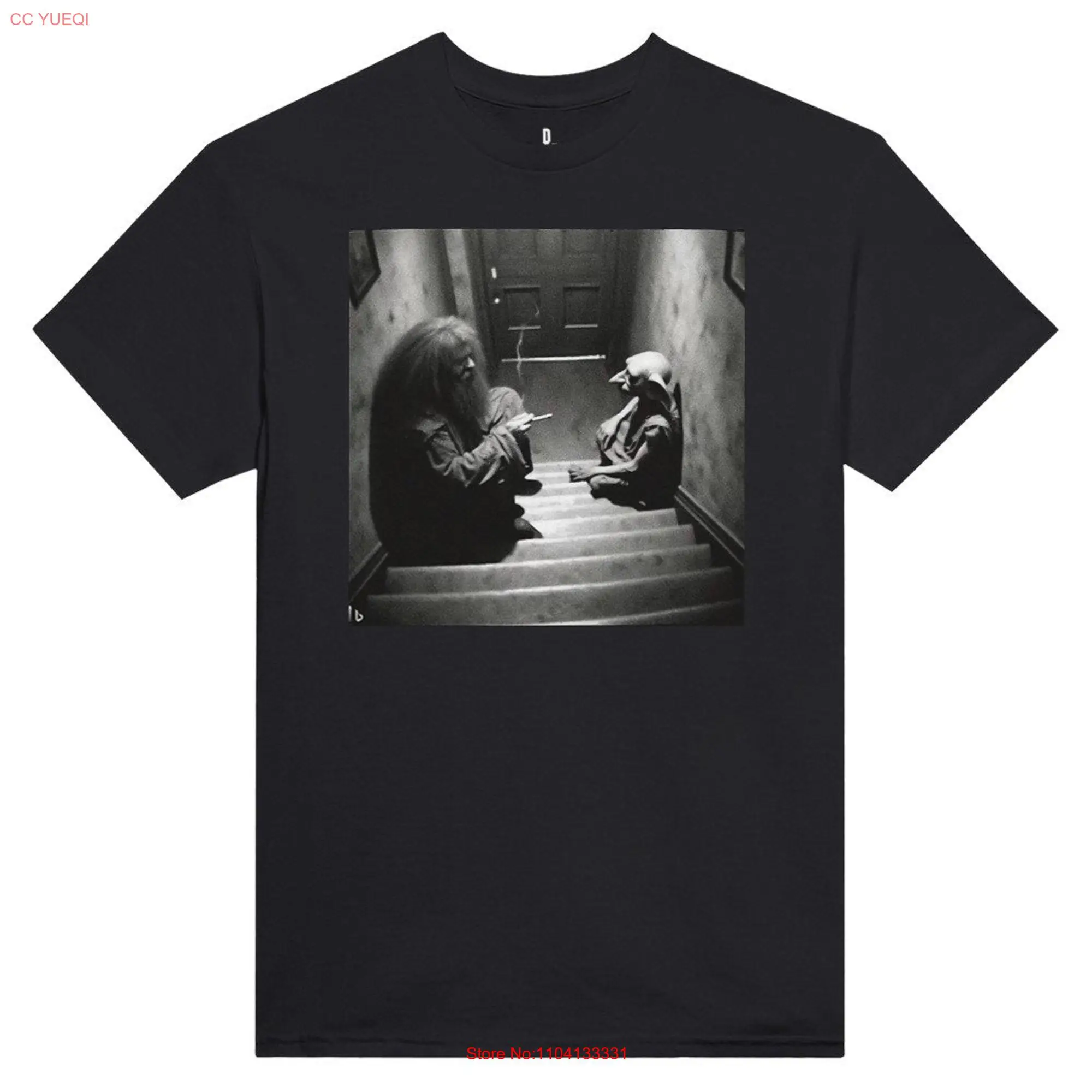 Camiseta de elfo mago y en la parte inferior de una escalera, manga larga o corta