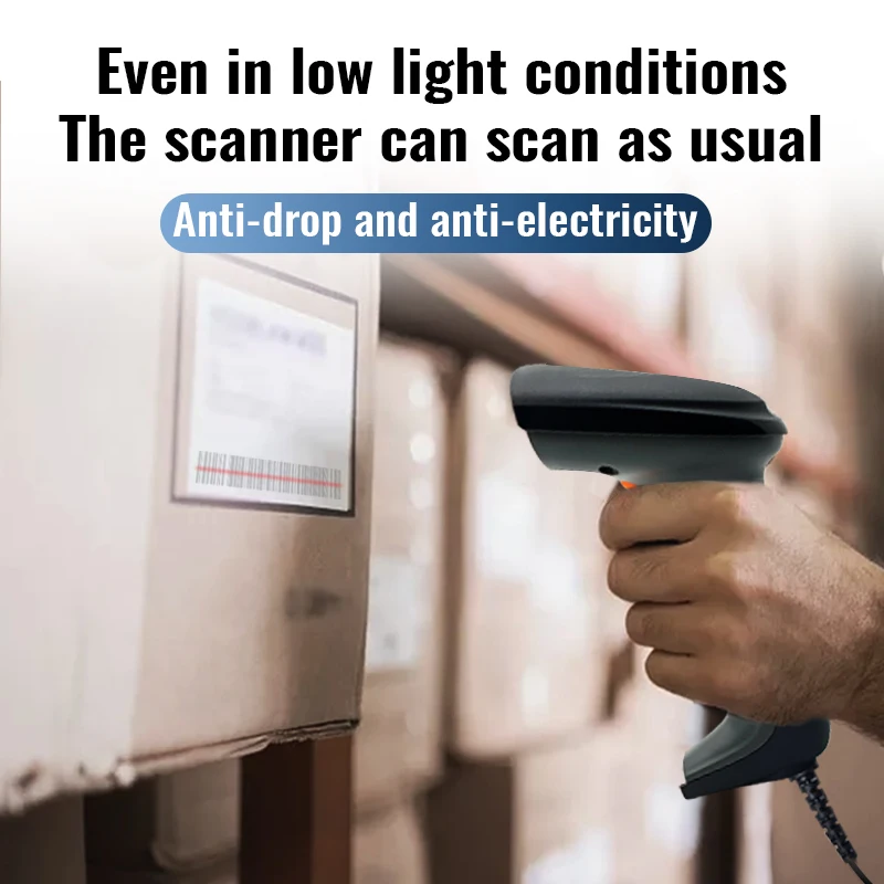 HC-710H Professional 1D Barcode Scanner Red Light CCD Technology For Supermarket Bookstore Warehouse Shipping USB Wired Stock