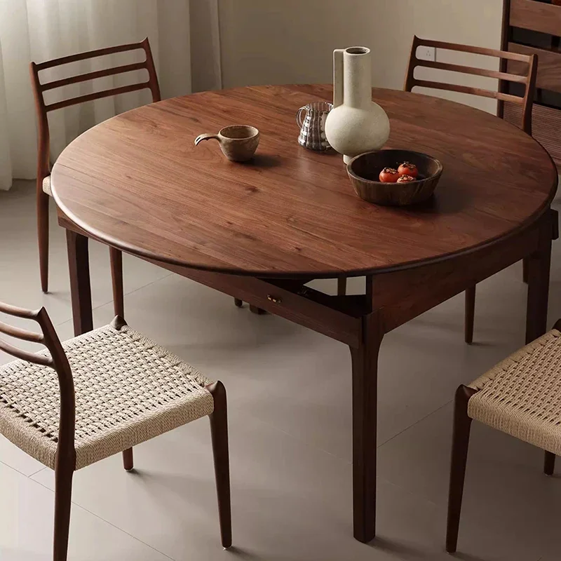Mesa de Comedor Redonda Plegable Moderna e Inteligente, Mesa de Esquina para Mahjong, Póker, Terraza, Salón, Cafetería, Muebles de Oficina