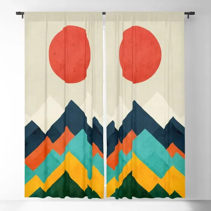 Les collines sont vivantes rideaux occultants impression 3D rideaux de fenêtre pour chambre salon décor traitements de fenêtre