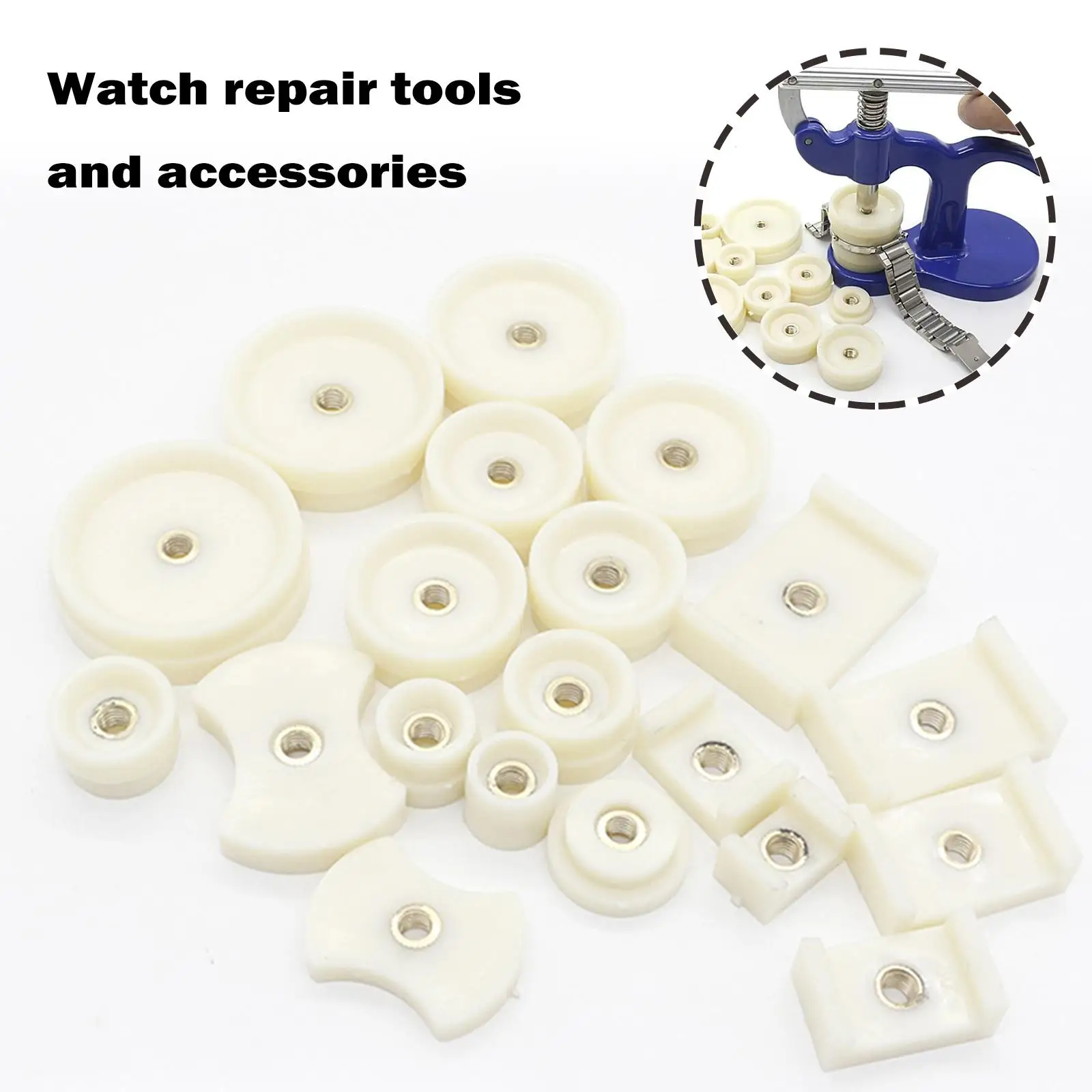 20Pcs Watch Dies Watch Crystal Front Back Case Cover Screw Press Press er Close Dies accessori orologiaio Kit di riparazione dell'orologio