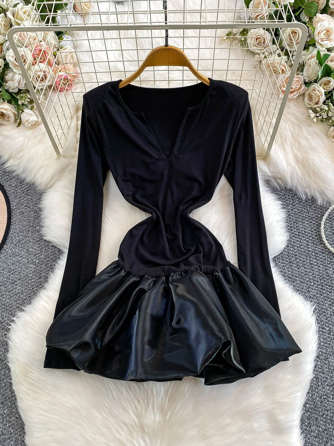 

Сексуальное трикотажное платье V-Ne, женская облегающая юбка с цветочным принтом и высокой талией Ci Commute Long Sve Winter Faion Trend Bodycon Dr