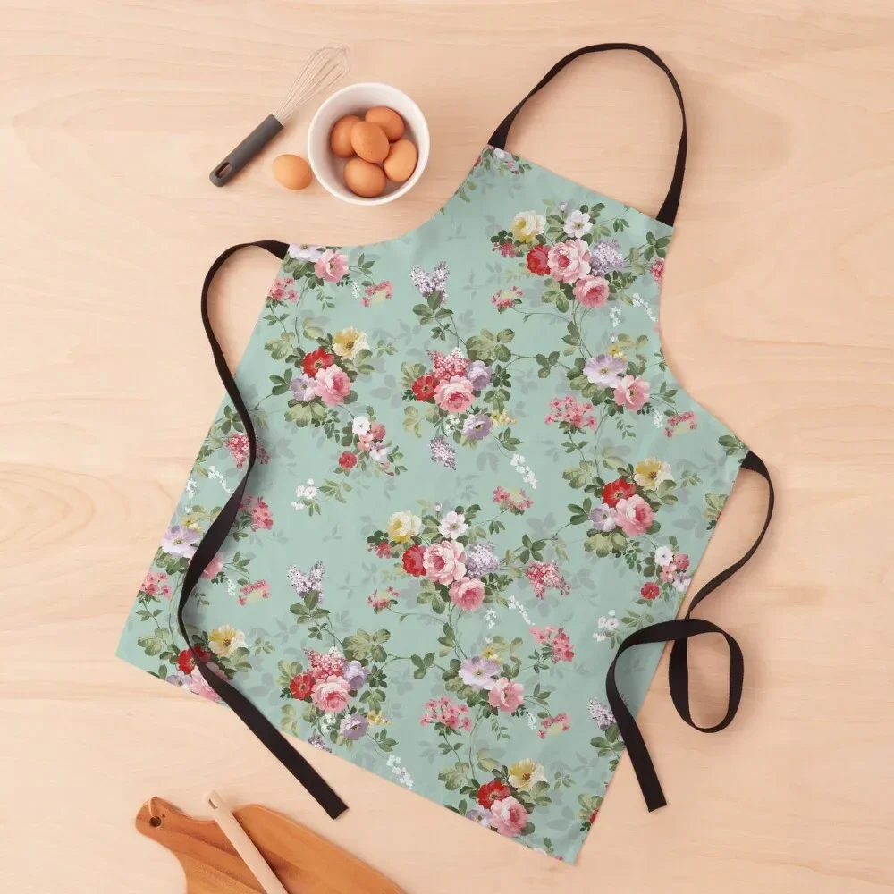 

Chic elegant pink roses beautiful flowers pattern Apron kitchen girl barber uniform Kitchen Supplies Idea Goods Apron