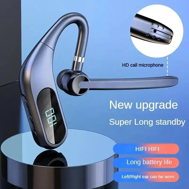 Kj12 Bluetooth Headset Digital Power Display Clear Sound Quality Long Battery Life Business Headset In-ear Comfortable