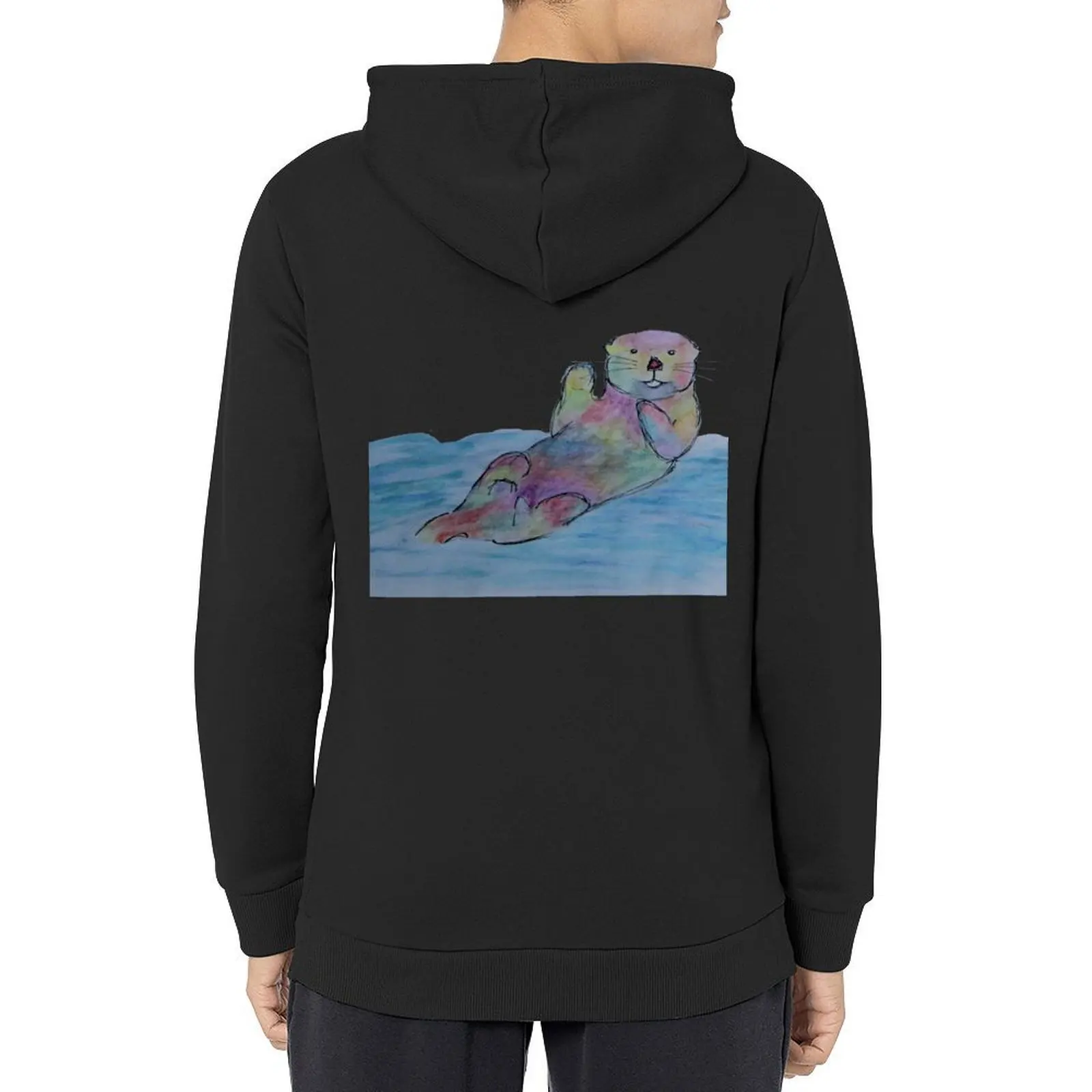 

Rainbow Otter Watercolour Pencil Hoodie autumn jacket men clothes for men men clothes wear tracksuits