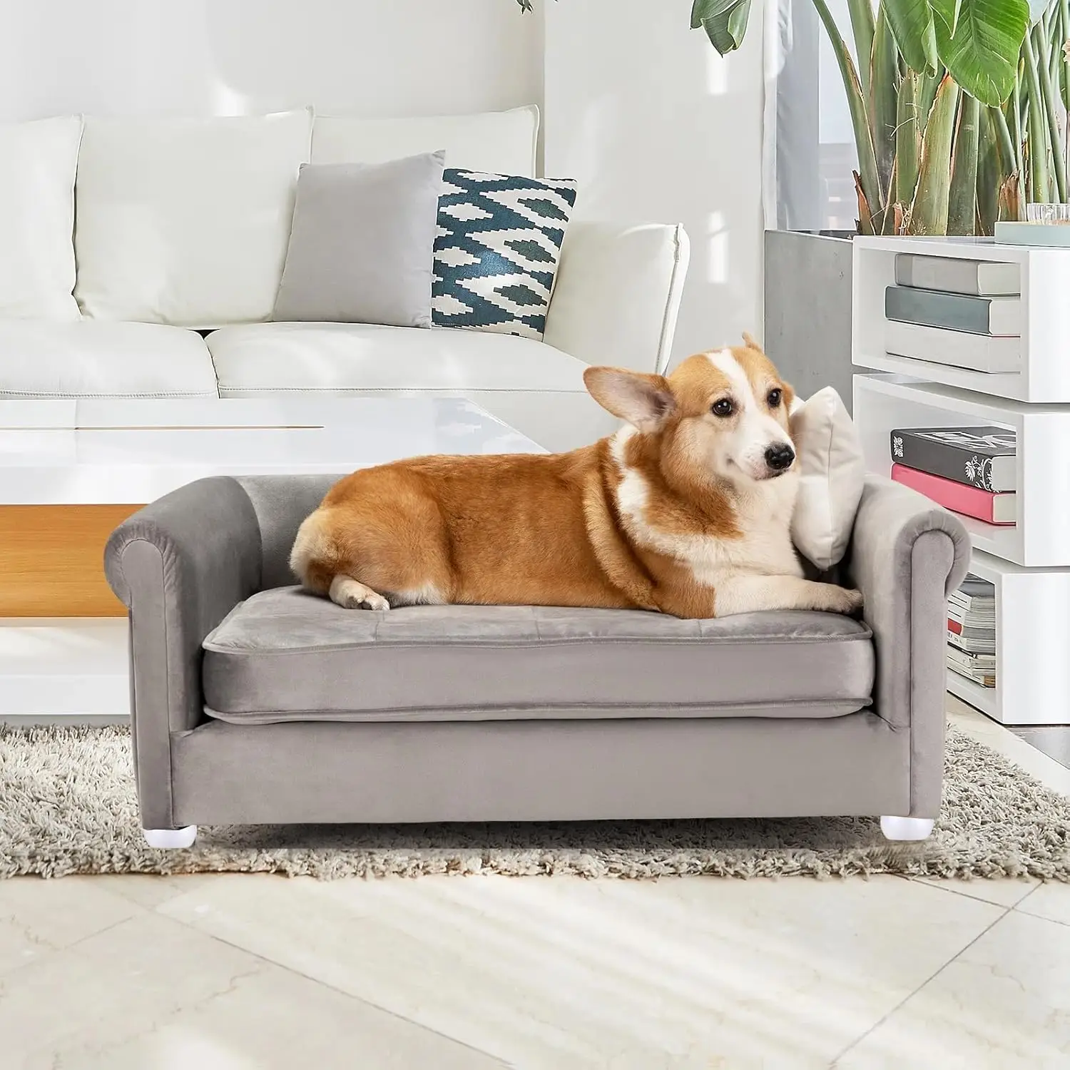 2 Inch Bun Feet White DIY Round Wood Furniture Legs Set of 4 Replacement Legs for Couch Sofa Ottoman