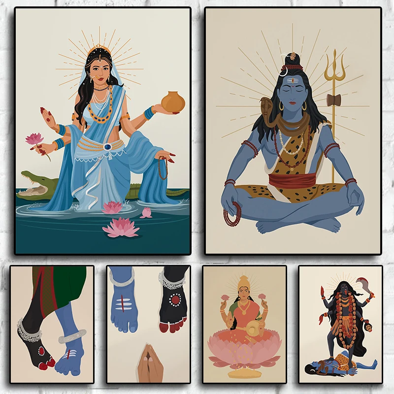Hindu God Lord Shiva Posters and Prints Canvas Painting Indian Mythology Art Religion Wall Pictures for Living Room Home Decor