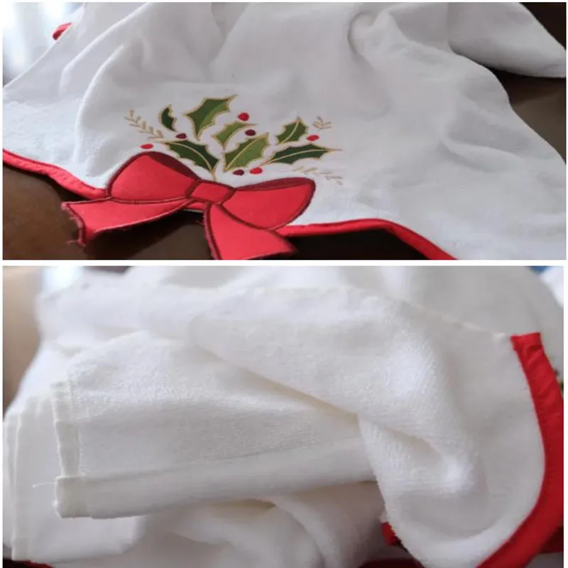 1/set，45x85cm，Christmas bow towel , pure cotton embroidered cut velvet face towel