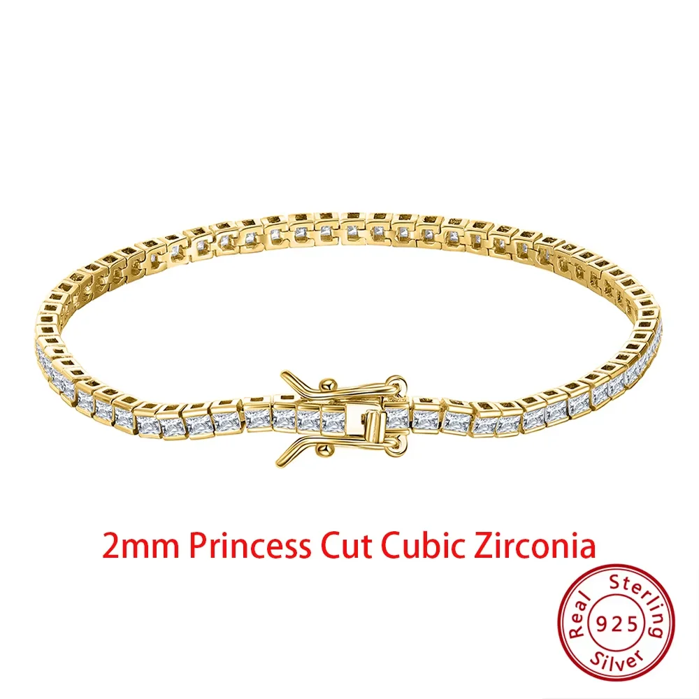 Rinntin SB143 Tennis Bracelet Sterling Silver Clear Cubic Zirconia 7