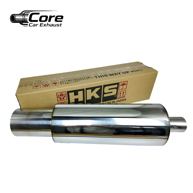 Car Exhaust Systems HKS  Muffler Tail Pipe Export 114mm Interface 51  63 76MM Length 680mm Stainless Steel Universal Auto Parts