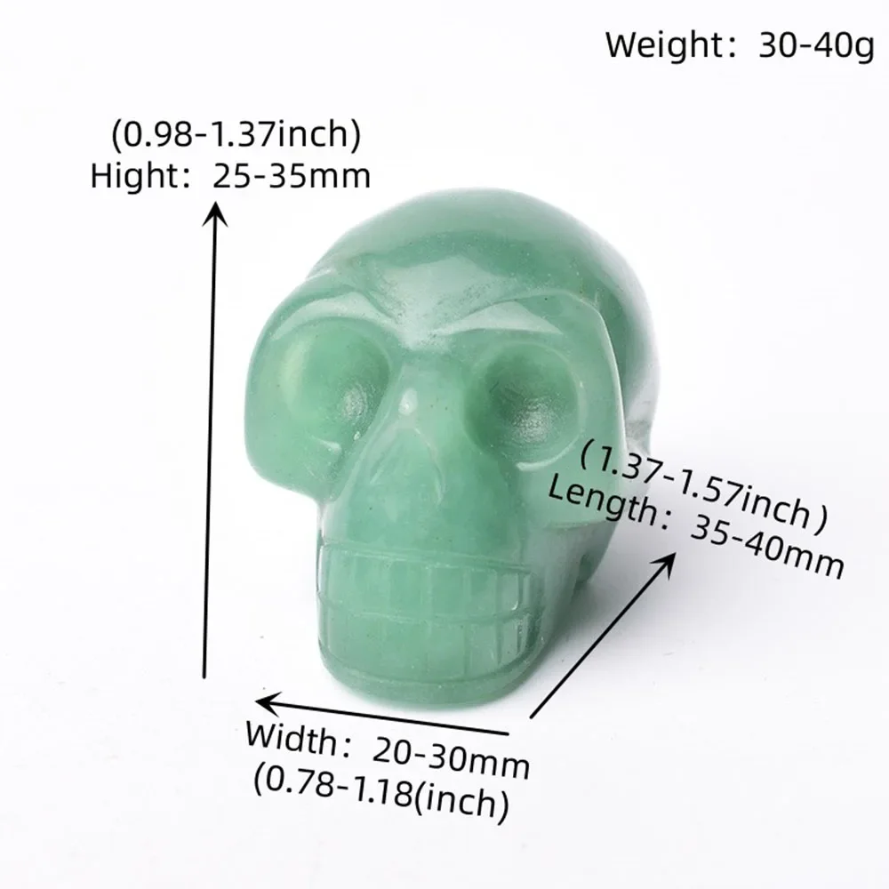 7PCS Natural Crystal 1-inch Skull Carving Halloween Gift Multi Piece Set Creative Crafts Home Decoration Desktop Ornaments