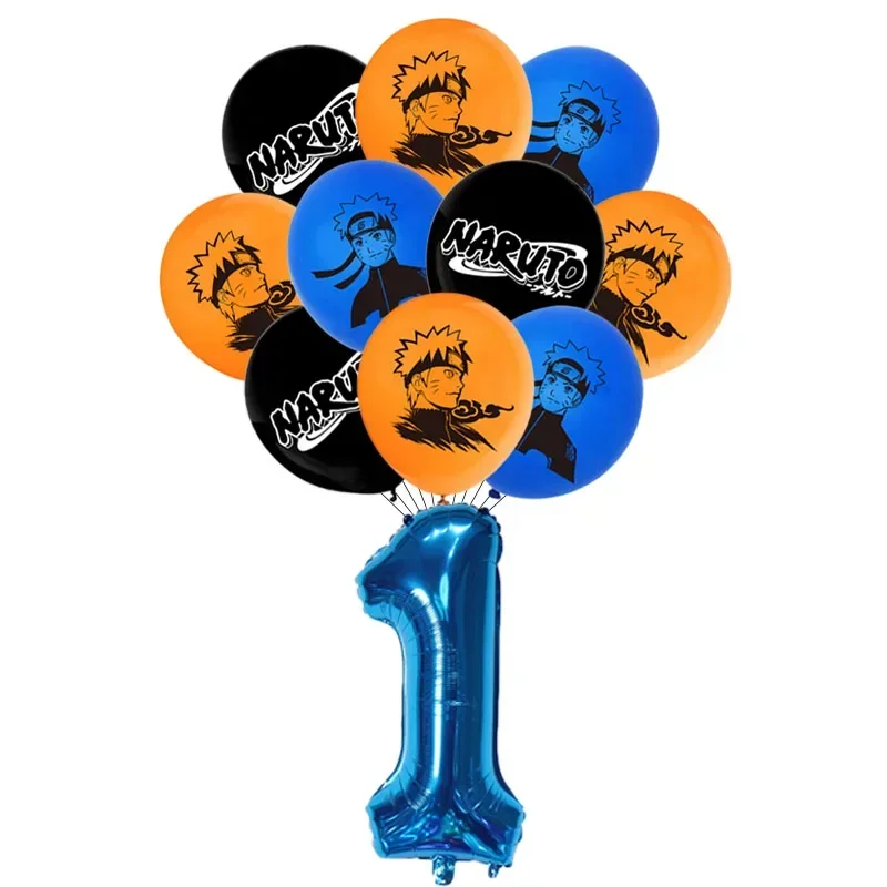 11pcs Cartoon NARUTO Foil Latex Balloons Set Boy Birthday Party Helium Globos Decorations Baby Shower Kids Uzumaki Naruto Toys