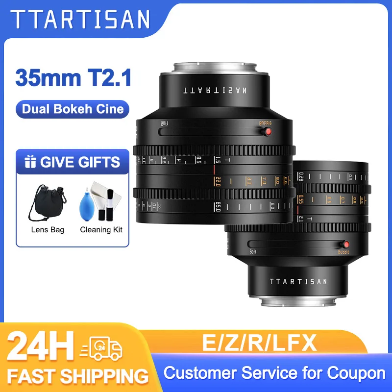 TTArtisan 35 مللي متر T2.1 كامل الإطار المزدوج خوخه سين عدسة لكانون RF سوني A7iii A6700 A6400 ZVE10 Fx30 نيكون Z fujifilm xt30 L جبل