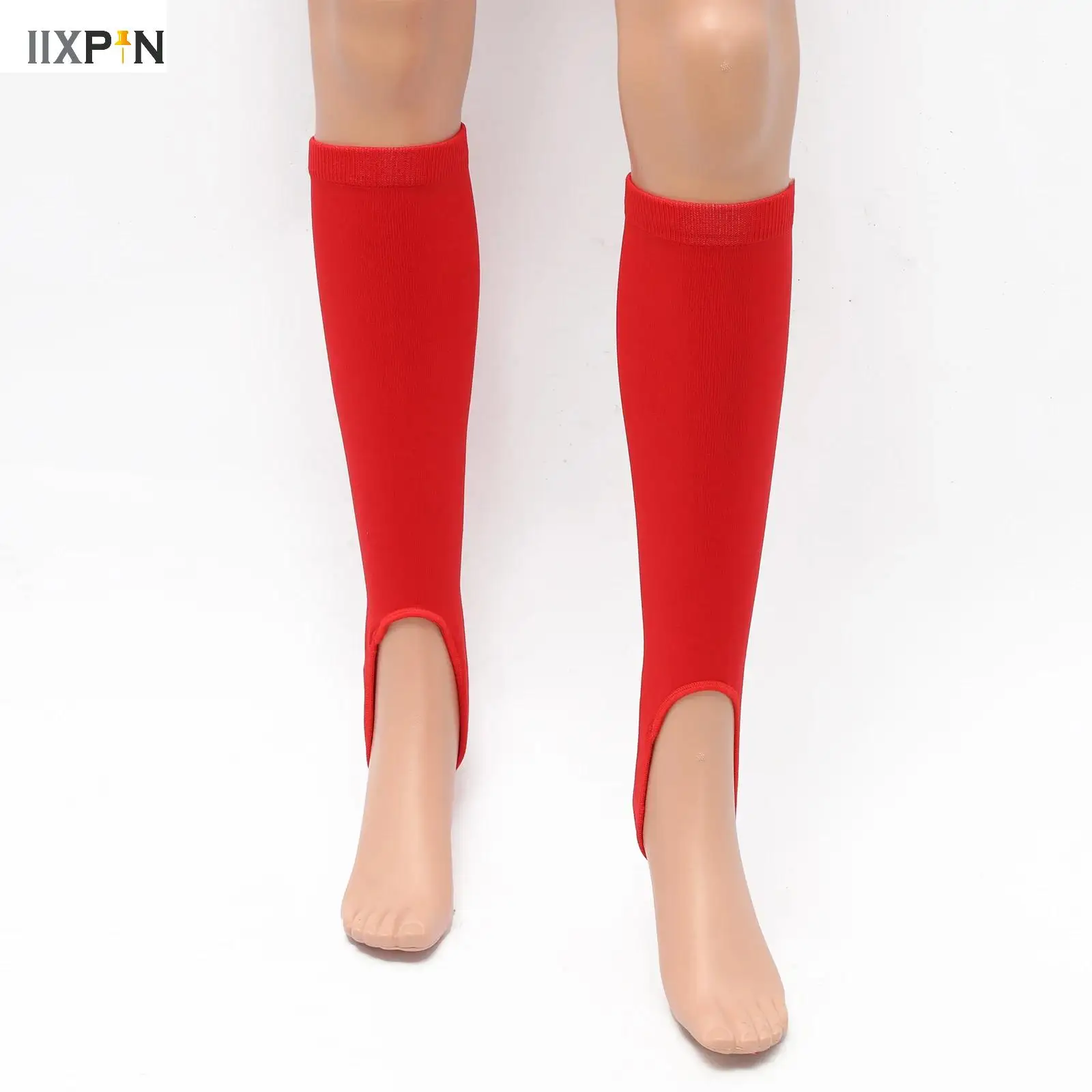 

1 Pair Classic Athletic Footstep Socks Over The Calf Yoga Tube Socks Leg Warmer for Dance Football Running Fitness Baseball
