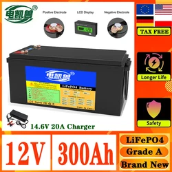 Brand New 12V 24V 300Ah 120Ah 200Ah 280Ah LiFePO4 battery pack 12.8V suitable for RV off-road off grid battery pack tax free