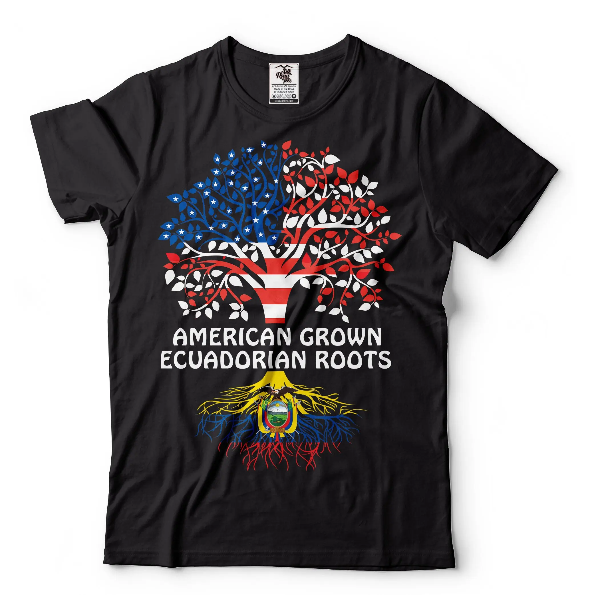 American Grown With Ecuadorian Roots T Shirt Ecuador Usa S Patriotic