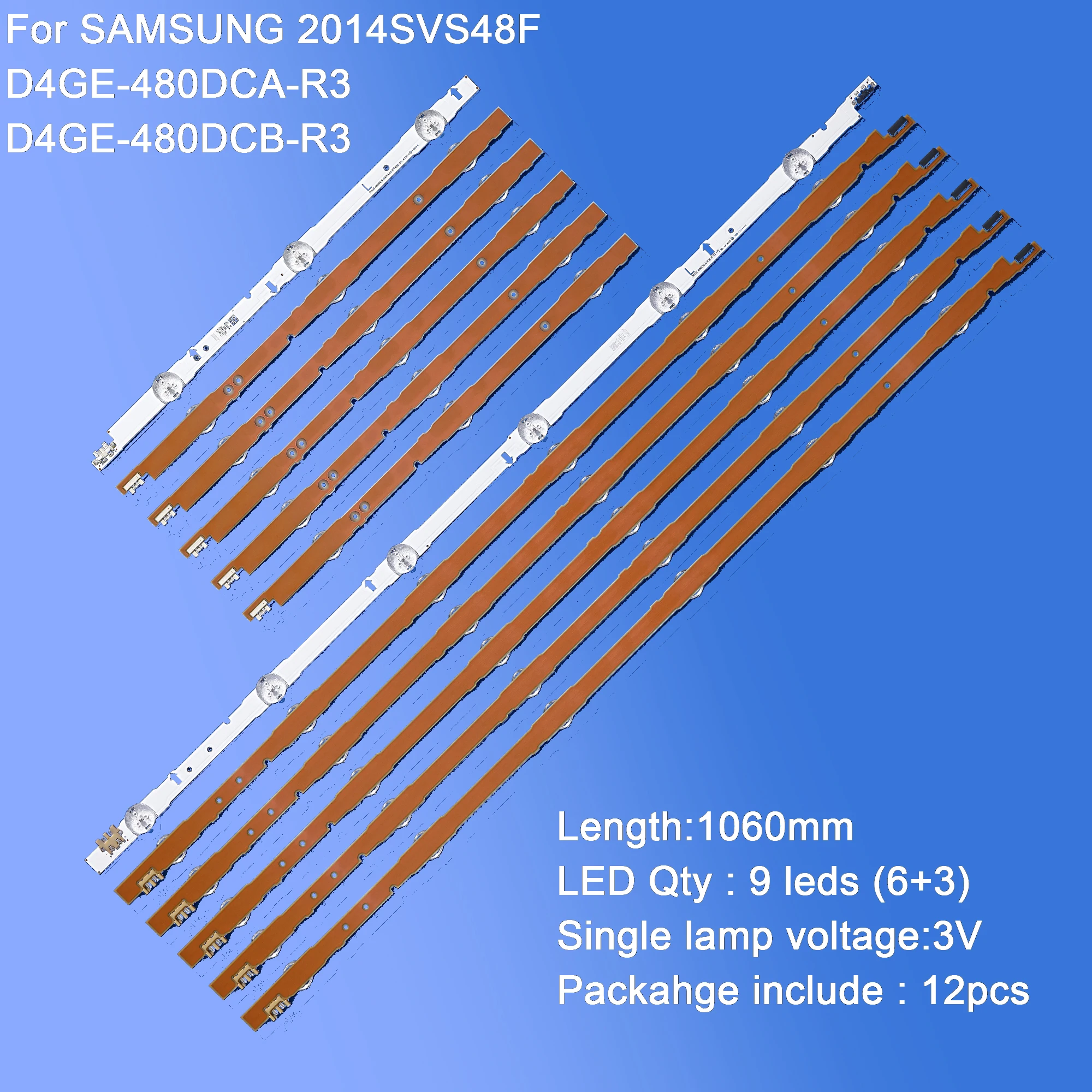 Kit LED Backlight For UA48J5170 UE48H6400 UE48H6200AK UE48J5500AK BN96-30453A 30454A D4GE-480DCA-R3 38891A 38892A 30418A