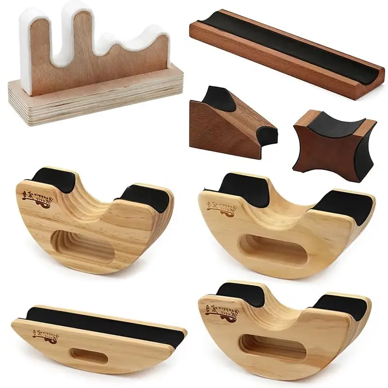 HUATOOL Electric Guitar Semi-circular Wooden Neck Support Neck Pickguard Maintenance Guitar Repair Tools