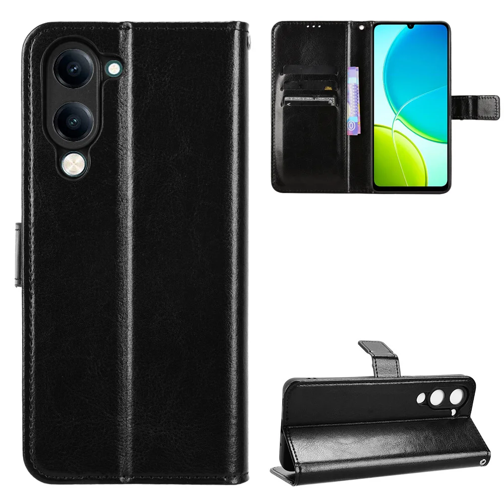 

For Vivo Y04 Y29S Case Luxury Flip PU Leather Wallet Magnetic Adsorption Case For Vivo Y04 Y 04 VivoY04 Phone Bag