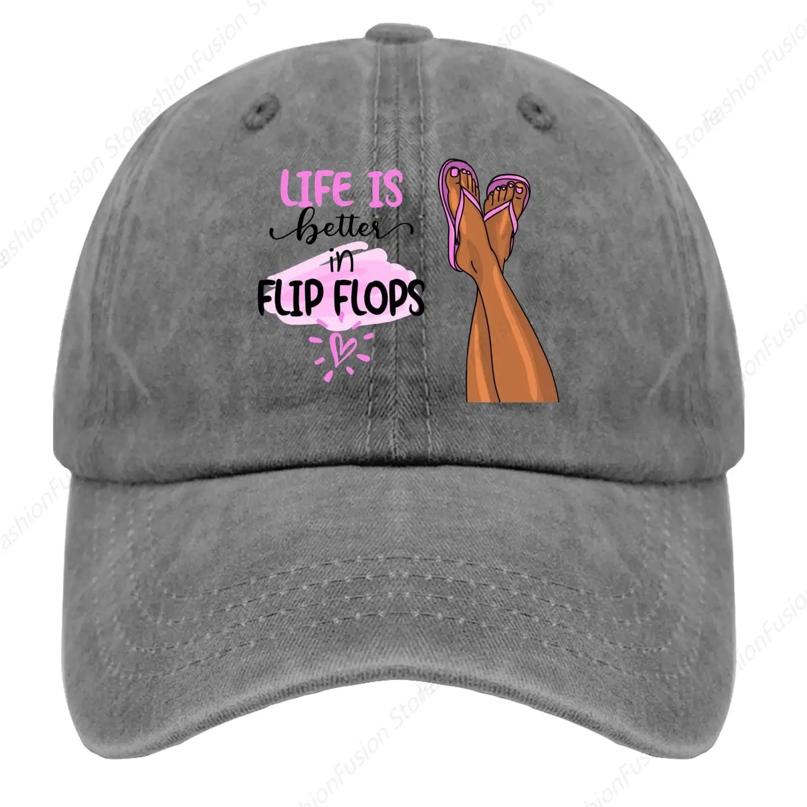 Baseball Caps Life is Better in flip Flops Dad Hats, Vintage Cap for Women Men Daily Casual Outdoor Caps Unisex Headwear