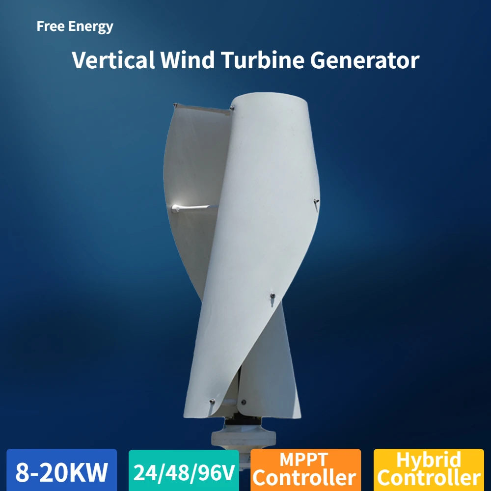 8000W 15000W 10000W 20000W Vertical Low Speed New Energy Small Windmill Wind Turbine Generators Maglev For Homeuse Controller