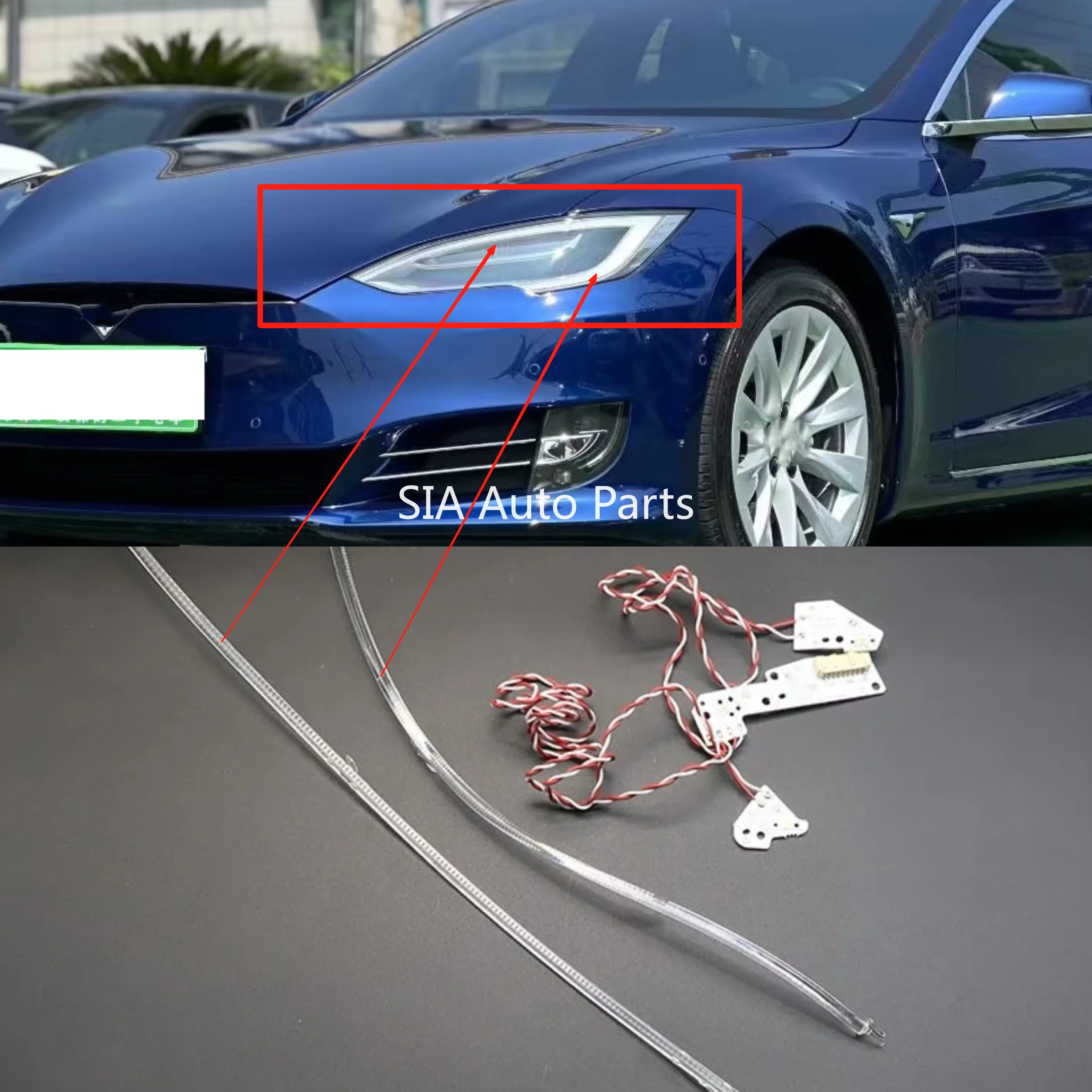 

Для Tesla Model S 2016-2023 Автомобильный DRL Модуль поворота Капроводная полоса Балласт CHIP Белый свет Ангельский глаз Дневные ходовые огни