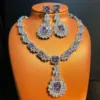 Summer 2026 High-end Women's Zircon pendant jewelry Set, Light Luxury Evening Earrings, Necklace, Wedding Accessories 1