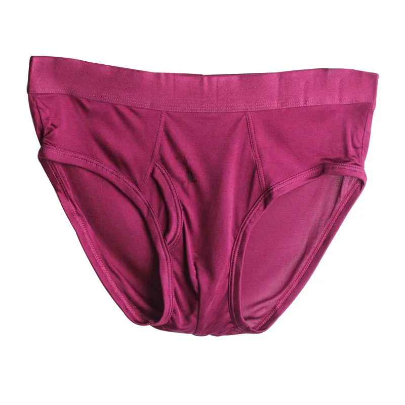 Men's Mulberry Silk U-Shape Briefs, Mid-Rise Elastic Waist, Plus Size