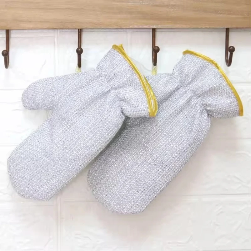 1/2PCS Silver Gloves Housework Cleaning Gloves Suitable for Daily Life House Kitchen Washing Oil Dish Dirty Bowl Brush Pot