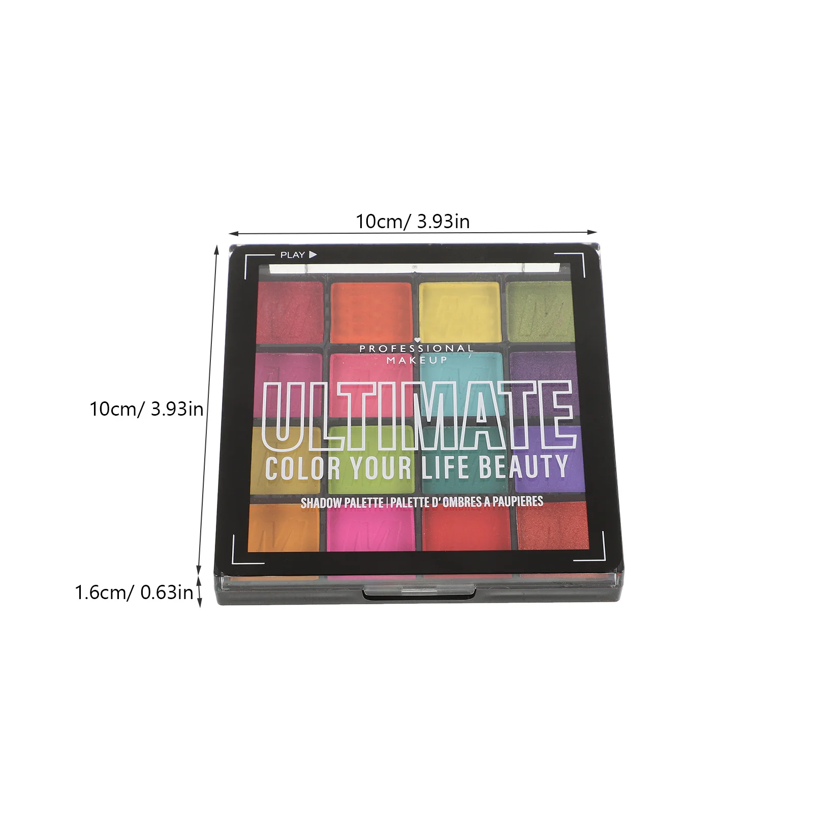 Paleta de sombras de ojos, 16 colores, brillo nacarado, mate, resistente al agua, paleta de maquillaje colorida brillante para el Festival de Halloween