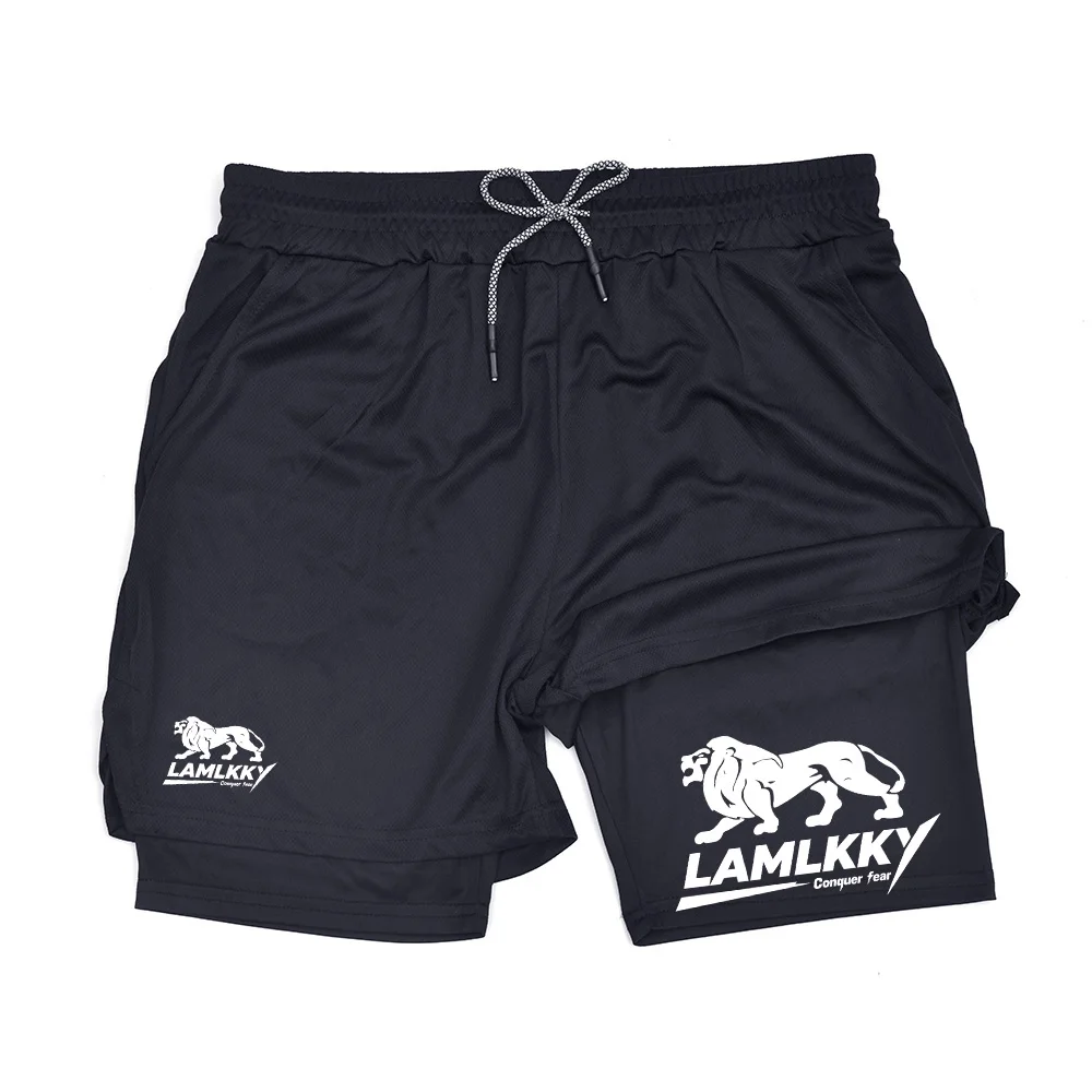 

2 in 1 Men's Running Shorts with Phone Pocket & Towel Loop | Print Athletic Gym Workout Quick Dry ZY00105