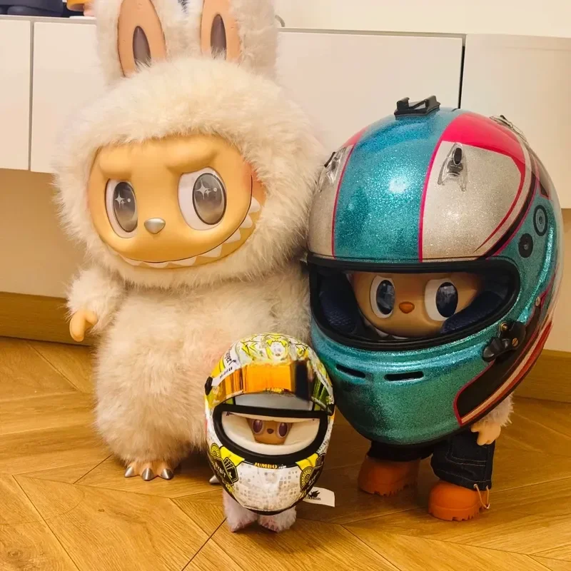 

For Labubu Accessories Motorcycle Helmet Mini Helmet Toy Durable Plastic Armor For Costume Party Dress-Up Kawaii Animal Cosplay