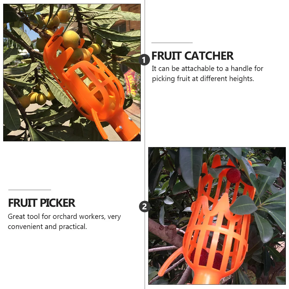 2 قطعة أداة منتقي الفاكهة S برتقالي L أصفر طريقة مرفق آمنة جهاز حصاد طويل الأمد لبستان المنزل