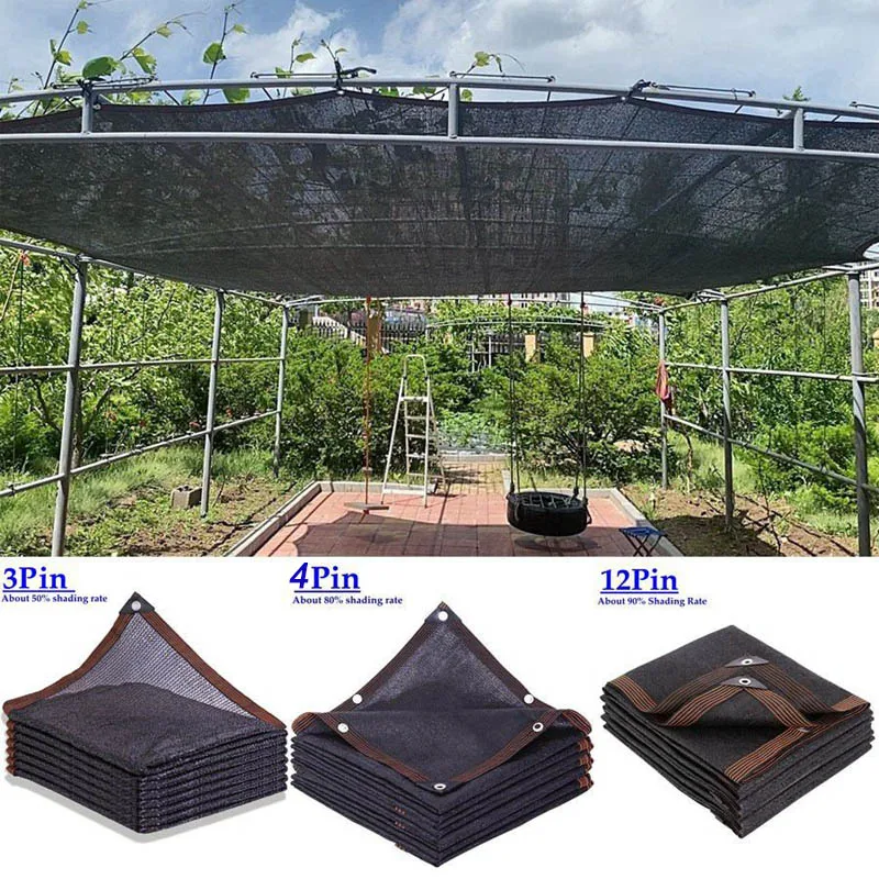 

Black Shade Cloth Sunblock Mesh Cover Taped Edge With Grommets Sun Net For Pergola Plants Greenhouse Gardens Patio Canopy