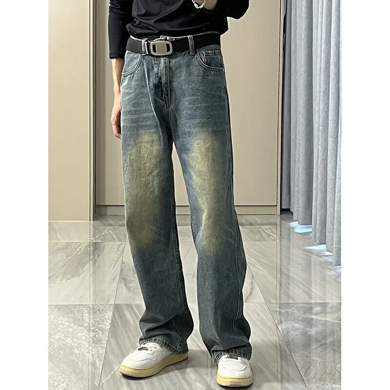 Black Baggy Jeans Men Fashion Retro Casual Straight Jeans Men Streetwear Korean Loose Vintage Jeans Mens Denim Trousers S-3XL