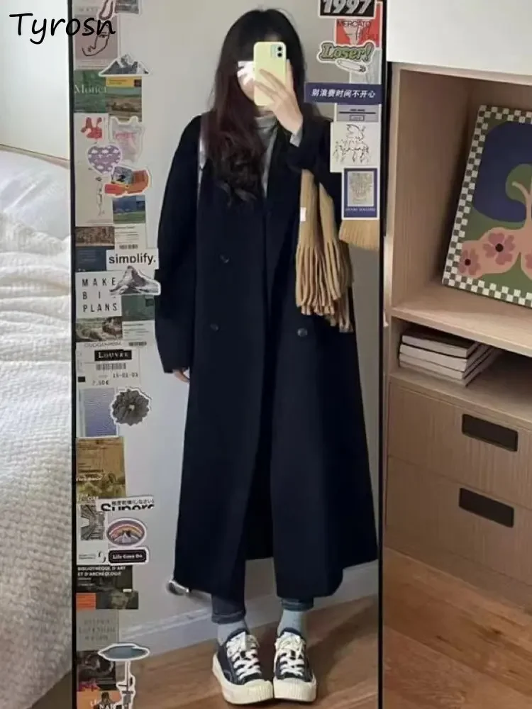 

Смешанные женские классические дизайны Популярный темперамент Досуг Повседневные Корейский стиль Ретро Универсальные женские свободные минималистичные чистые зимние