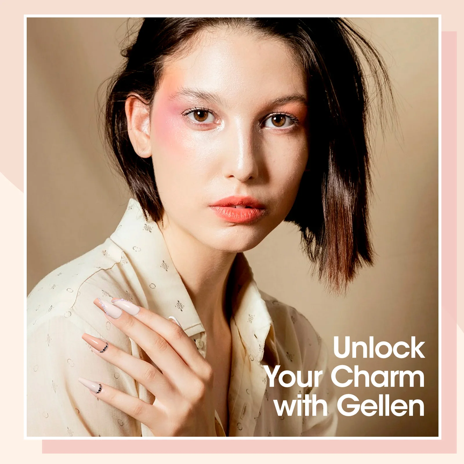 GELLEN 6 pièces Gel vernis à ongles ensemble blanc nu rose marron jaune 6 couleurs vernis à ongles couche de Base couche de finition Salon bricolage manucure Art