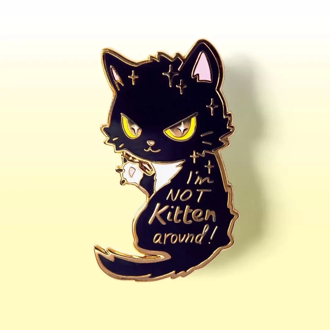 

2026 Hot New Premium Cute Black Cat Metal Enamel Pins Badge Brooch Aesthetic Backpack School Bag Decor Student Collectible Gifts