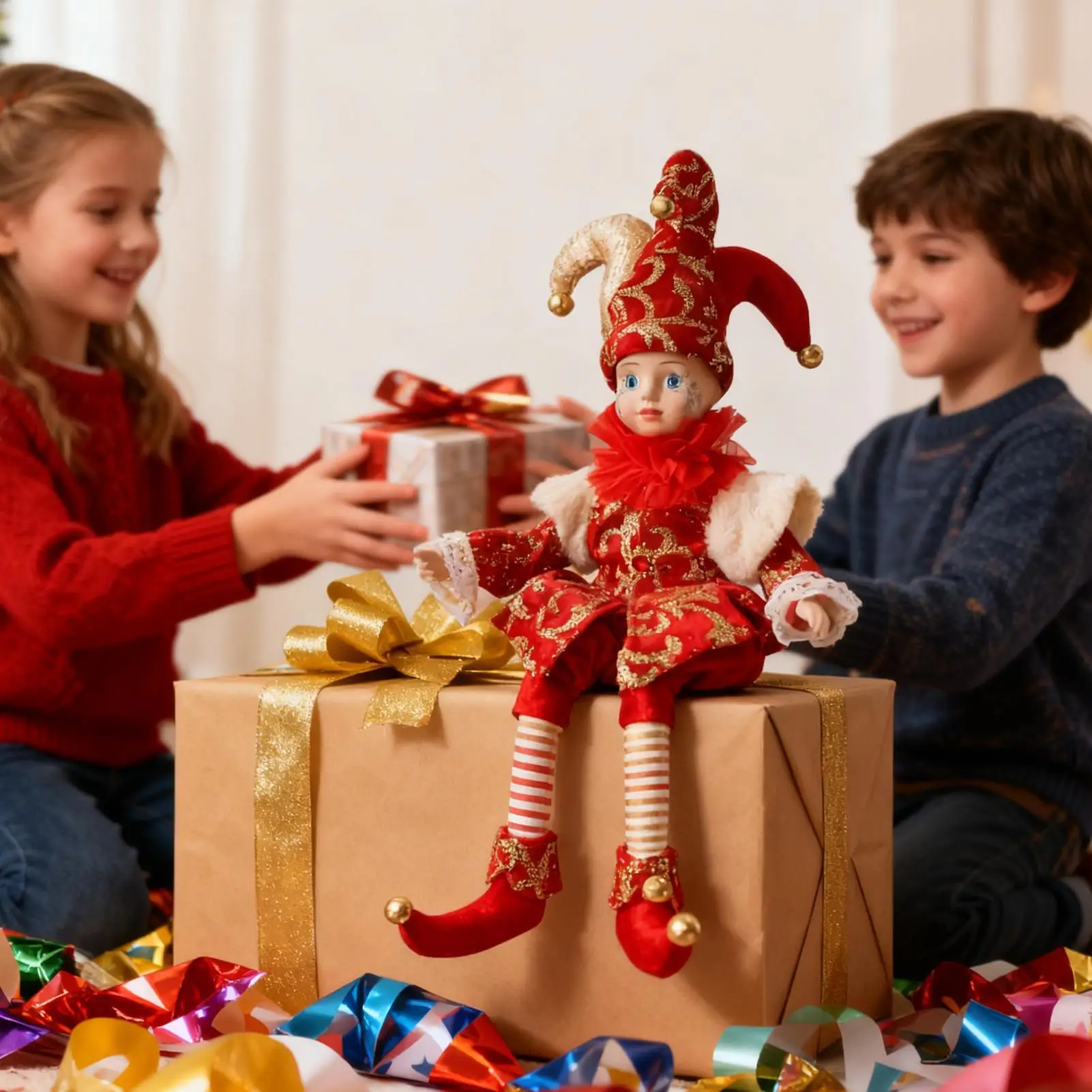 

Christmas Doll Head Shaking Christmas Decor 45cm Holiday Figure Party Decorations for Indoor Entryway Bedroom Living Room