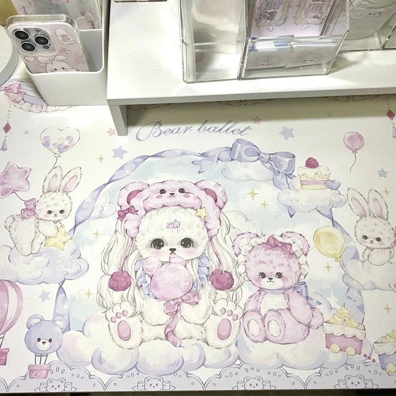 لطيف الدب Kawaii ماوس بولي Leather الجلود مقاوم للماء طاولة طعام سطح المكتب حصيرة لطيف الثانوية يوان مكتب لعبة لوحة المفاتيح الكمبيوتر