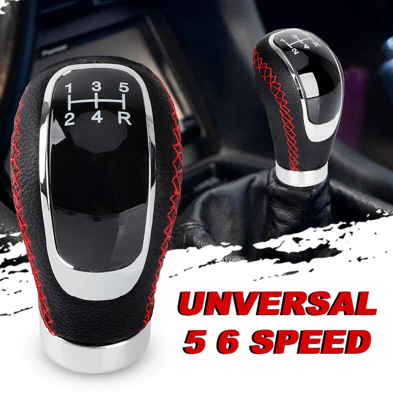 

M8 M10 M11 M12 Universal 5/6 Speed Leather Gearshift Replacement Manual Car Gear Stick Shift Knob Gear Shift Knob