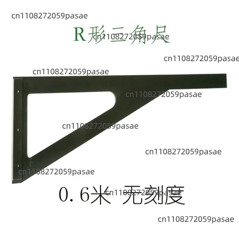 Triangular Bakelite Ruler for Glass Cutting R-Shaped Glass Cutting Ruler Black Bakelite Ruler with Right Angle
