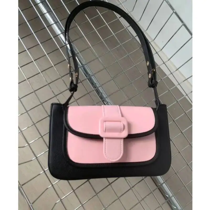 

Bloom Sweet Cute Y2k Handbag Wallet Women 2025 New Hot Girls Patchwork Pink Messenger Bag Female Retro Casual Crossbody Bags