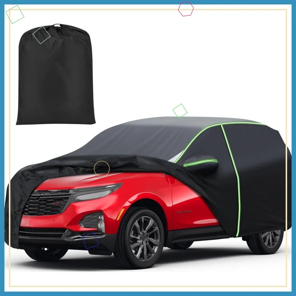 

7-Layer All-Weather Car Cover for Chevrolet Equinox/GMC Terrain 2005-2026, Waterproof with Zipper Door & Reflective Strips