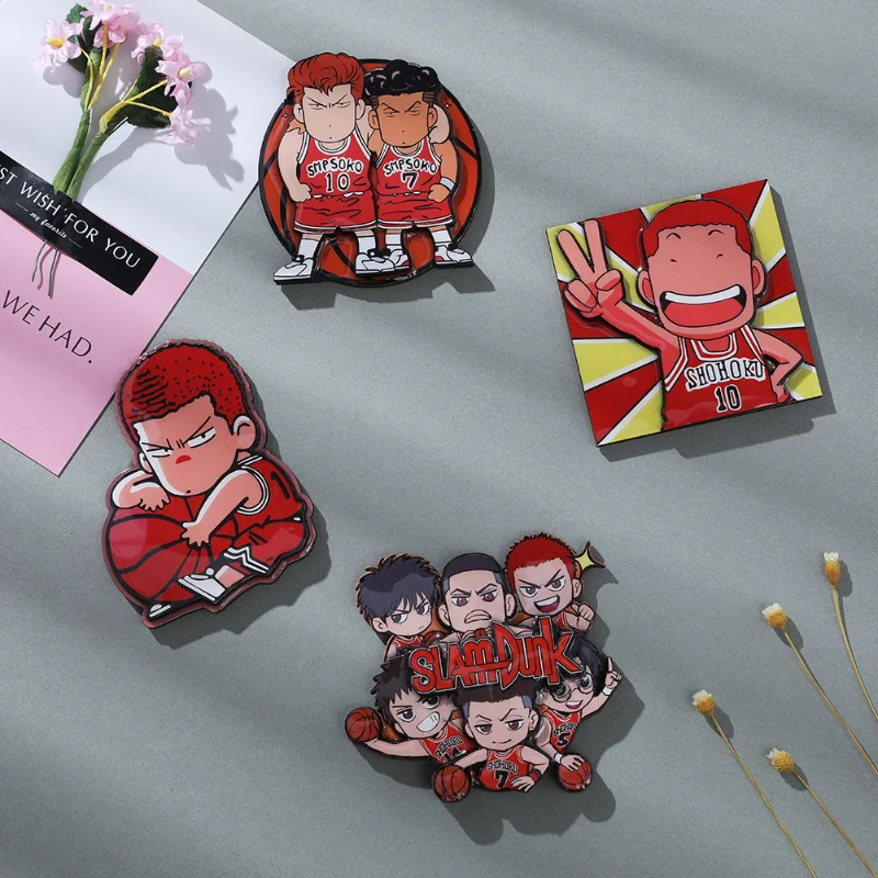 Slam Dunk Fridge Magnets Mitsui Hisashi Pop-up Cartoon Character Sakuragi Hanamichi Tile Anime Peripherals Ornaments Gift Toys