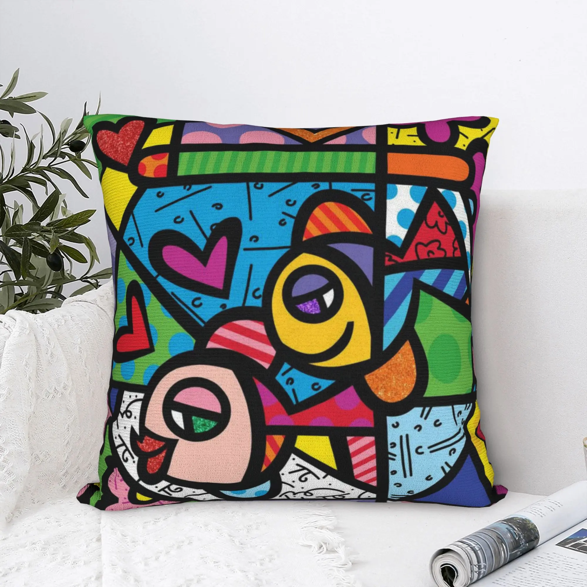 B-BrittoES Pillow Case  Retro Trendy Pillow Cover Square Pillowcases For Sofa Car Home Decor