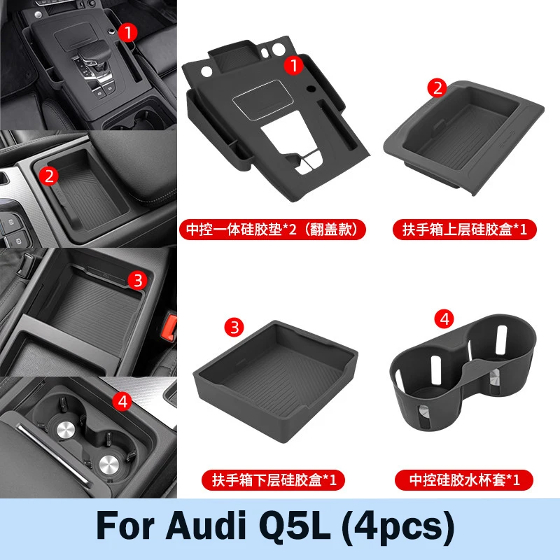 For Audi Q5l 2025 2026 Central Control Panel Silicone Protective Pad Interior Decoration Film Products