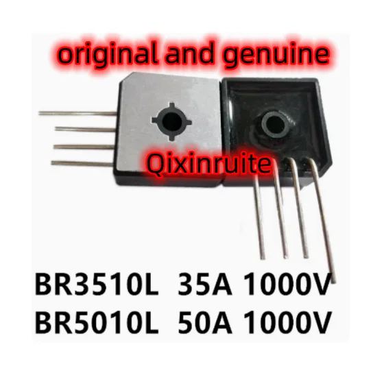 Qixinruite   BR3510L BR5010L Rectifier Bridge Stacking Bridge 35A 50A 1000V Single Row Round Foot Brand new and original
