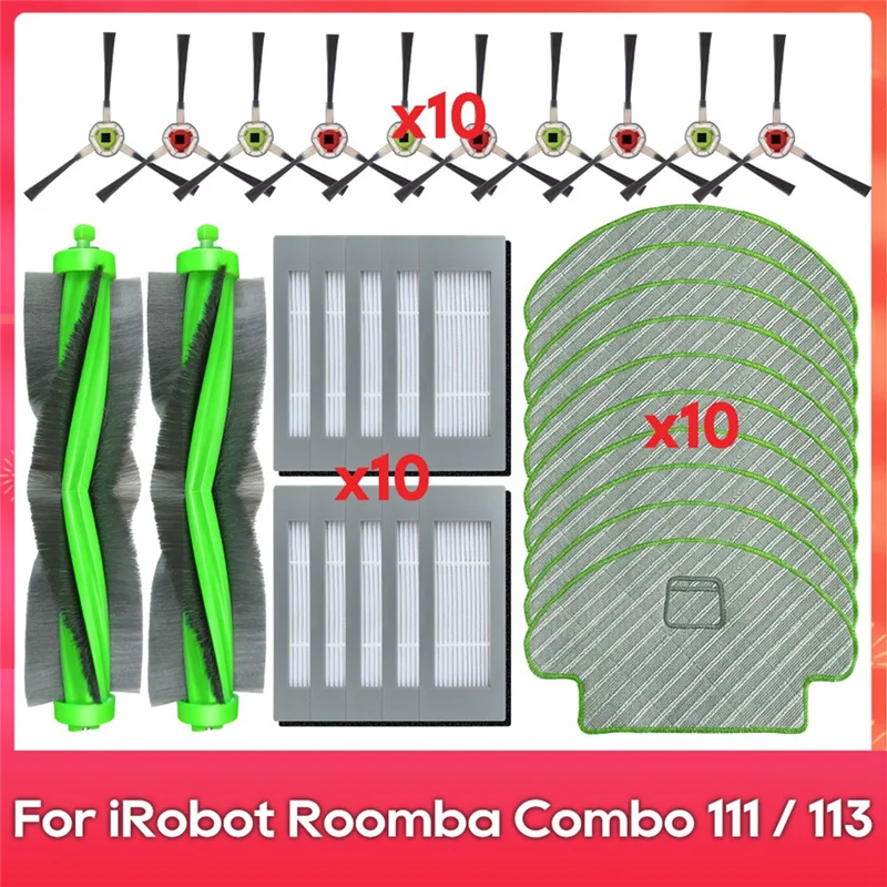 

A7THK-For Irobot Romba Combo 111 / 113 / R113840 Robot Vacuum Cleaner Main Side Brush Hepa Filters Mop Cloth Parts Accessories
