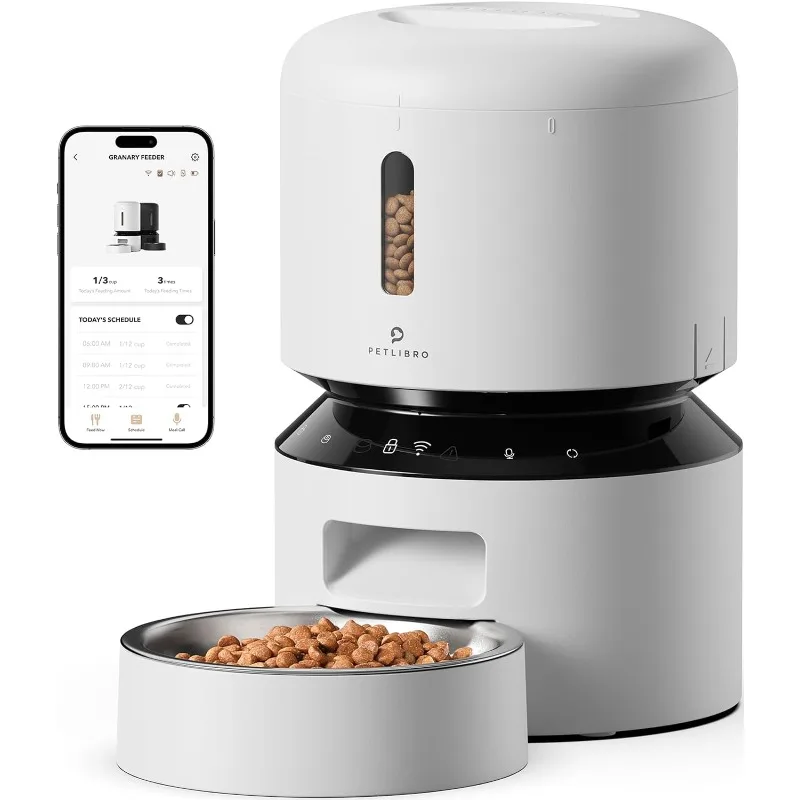 

Automatic Cat Food Dispenser, 5G WiFi Pet Feeder with Freshness Preservation, Timed Cat Feeders for Dry Food